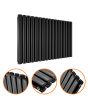 635 x 1000mm Black Double Oval Tube Horizontal Radiator 