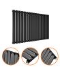 635 x 1000mm Black Single Oval Tube Horizontal Radiator 