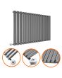 635 x 1000mm Electric Anthracite Single Oval Panel Horizontal Radiator