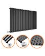 635 x 1000mm Electric Black Single Oval Panel Horizontal Radiator