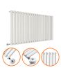 635 x 1180mm Electric White Single Oval Panel Horizontal Radiator