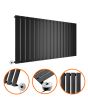 635 x 1190mm Electric Black Single Flat Panel Horizontal Radiator