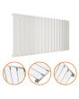 635 x 1190mm White Single Flat Panel Horizontal Radiator 