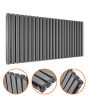 635 x 1411mm Anthracite Double Oval Tube Horizontal Radiator 