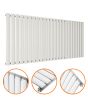 635 x 1411mm White Single Oval Tube Horizontal Radiator 