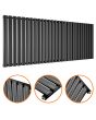 635 x 1652mm Black Single Oval Tube Horizontal Radiator 
