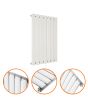 635 x 415mm White Single Oval Tube Horizontal Radiator 