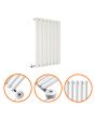 635 x 415mm Electric White Single Oval Panel Horizontal Radiator