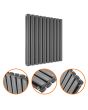 635 x 595mm Anthracite Double Oval Tube Horizontal Radiator 