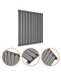 635 x 595mm Anthracite Single Oval Tube Horizontal Radiator 