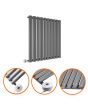 635 x 595mm Electric Anthracite Single Oval Panel Horizontal Radiator