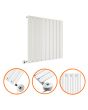 635 x 630mm Electric White Single Flat Panel Horizontal Radiator