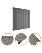 635 x 630mm Anthracite Single Flat Panel Horizontal Radiator 