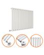 635 x 834mm Electric White Single Oval Panel Horizontal Radiator