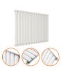 635 x 834mm White Single Oval Tube Horizontal Radiator 
