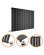 635 x 840mm Electric Black Single Flat Panel Horizontal Radiator