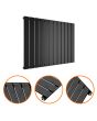 635 x 840mm Black Single Flat Panel Horizontal Radiator 