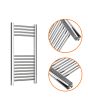 800 x 400mm Straight Chrome Heated Towel Rail