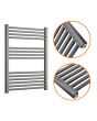 800 x 600mm Straight Anthracite Heated Towel Rail
