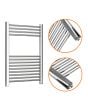 800 x 600mm Straight Chrome Heated Towel Rail
