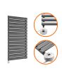 834 x 400mm Electric Anthracite Single Oval Panel Vertical Radiator