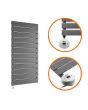 840 x 400mm Electric Anthracite Single Flat Panel Vertical Radiator