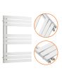 850 x 600mm White Flat Panel Bathroom Towel Radiator