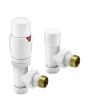 Modern White Thermostatic Radiator Valves, Angled Fitment