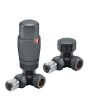 Modern Anthracite Thermostatic Radiator Valves, Corner Fitment