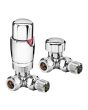 Modern Chrome Thermostatic Radiator Valves, Corner Fitment
