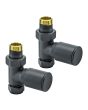 Modern Anthracite Radiator Valves, Straight Fitment