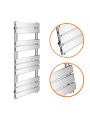 1000 x 450mm Flat Panel Chrome Ladder Towel Radiator