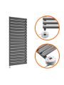 1003 x 400mm Electric Anthracite Single Oval Panel Vertical Radiator