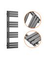 1180 x 400mm Anthracite Flat Panel Bathroom Towel Radiator