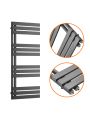 1180 x 500mm Anthracite Flat Panel Bathroom Towel Radiator
