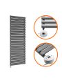 1180 x 400mm Electric Anthracite Single Oval Panel Vertical Radiator