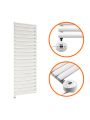 1180 x 400mm Electric White Single Oval Panel Vertical Radiator