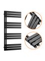 1180 x 600mm Black Flat Panel Bathroom Towel Radiator