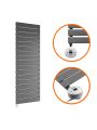 1190 x 400mm Electric Anthracite Single Flat Panel Vertical Radiator