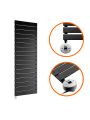 1190 x 400mm Electric Black Single Flat Panel Vertical Radiator