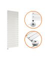 1190 x 400mm Electric White Single Flat Panel Vertical Radiator
