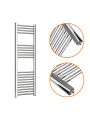 1200 x 400mm Straight Chrome Heated Towel Rail