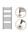 1200 x 400mm Electric Chrome Heated Towel Rail