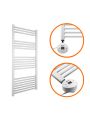1200 x 400mm Electric White Heated Towel Rail