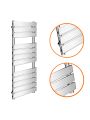 1200 x 450mm Flat Panel Chrome Ladder Towel Radiator