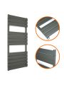 1200 x 600mm Anthracite Heated Towel Rail, Bathroom Radiator
