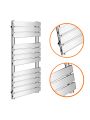 1200 x 600mm Flat Panel Chrome Ladder Towel Radiator