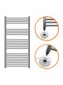 1200 x 600mm Electric Chrome Heated Towel Rail