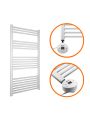 1200 x 600mm Electric White Heated Towel Rail