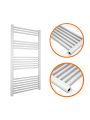 1200 x 600mm Straight White Heated Towel Rail